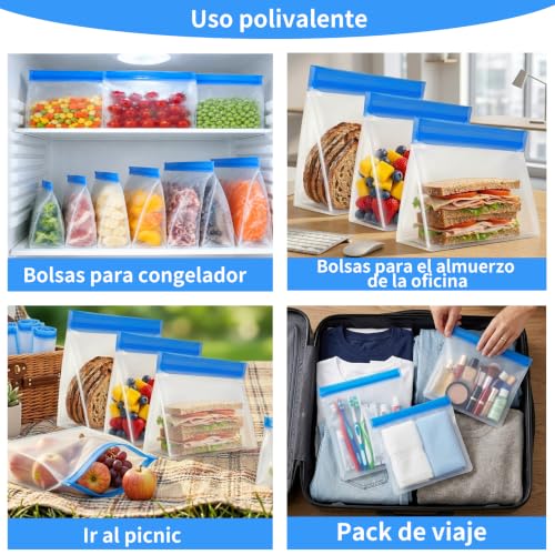 Bolsas de almacenamiento para congelador reutilizables sin BPA de grado alimenticio MakMeFre 7