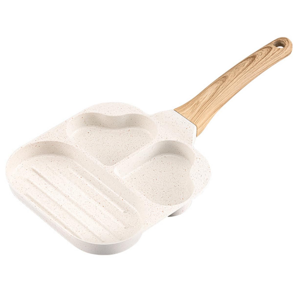 MUCKLILY Multi Function Egg Frying Pan Non Stick Kitchen Pancake Pan for Breakfast Easy to Clean Premium Quality Adorable Heart Shaped Design for Meals