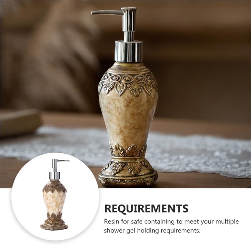 Beaupretty Shower Gel Dispenser Bottle 10Oz Vintage Agate Liquid Soap Dispenser with Leak-Proof Pump for Shampoo Conditioner Lotion Bathroom Kitchen Use - Image 6