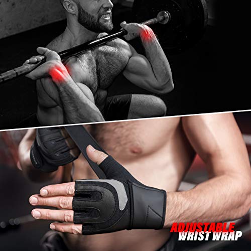 image for Vinsguir Weight Lifting Gloves, Workout Gym Gloves with Wrist Wrap Sup
