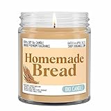 Homemade Bread Scented Candle - Smells Like Freshly Baked Loaf - 100% Naturally Vegan Soy and Premium Fragrance | Great Gift | Recyclable Glass Jar | Handmade in Denver, Colorado (8oz Glass Jar)