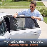 Upgrade4cars 4 x Osłona Przeciwsłoneczna Siatka do Samochodu dla Dzieci Atestowana TÜV UPF 15 z Ochroną UV | Zasłonka Elastyczna na Szybę Boczną | Przyciemnienie Szyb Samochodowych