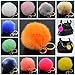 Leegoal Novelty Artificial Rabbit Fur Ball Charm Key Chain for Car Key Ring or Bag,Dark Coffee