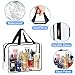 4 Pieces Clear Makeup Bags, Large Clear Makeup Cosmetic Toiletry Bag, Clear Plastic PVC Tote Bags with Zipper Handle Portable Travel Luggage Pouch Airport Airline Vacation Organization (BLACK)