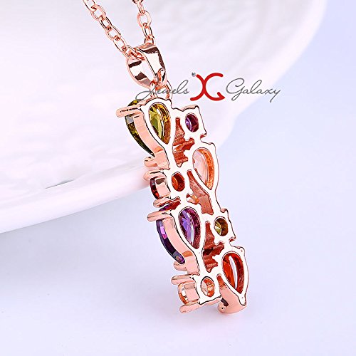 18K Rose Plated CZ Pendant & Ring Set For Women