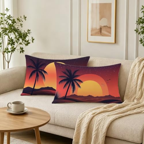 Fundas cojines 40x60 playa para cama juego de 2 fundas de almohada rectangular naranja de sofa 3
