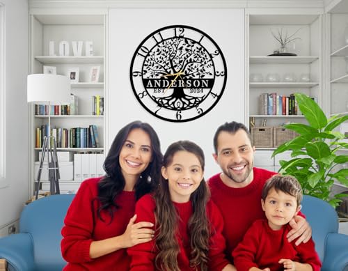 Reloj de pared metálico personalizado árbol de la vida 12" miniatura 2