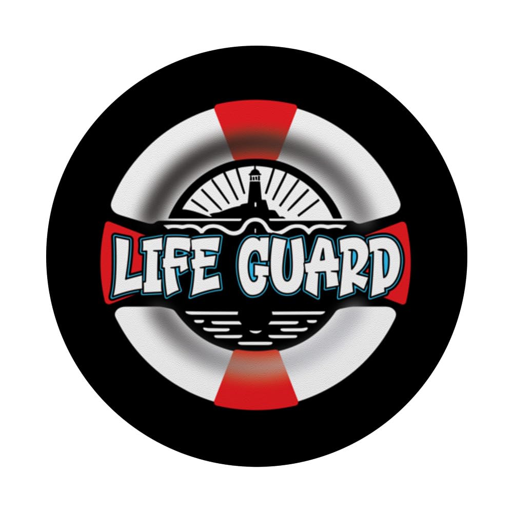 Lifebuoy Lifeguard s Life Saver s Swimming Float PopSockets Swappable PopGrip, Black - Image 3
