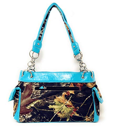 Premium Rhinestone Camouflage Cross Leather Women's Handbag Purse Messenger Bag Wallet Set Collection Multi-Color3