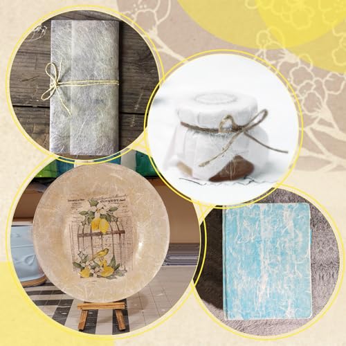 Miniatura 7 de Anvin Papel De Morera Natural A4, 50 Hojas De Fibras Vegetales Visibles, Papel De Arroz Imprimible, Hojas De Papel De Seda Para Escribir, Pintar, Hacer Tarjetas, Manualidades De Bricolaje 21 X 29,7
