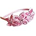 Produktbild EROSPA® Haar-Reif für Mädchen mit Blumen Blüten und Glitzerstein Haarreif - rosa