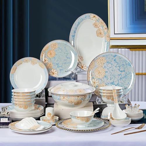 Zestaw ceramicznych talerzy obiadowych – wysokiej jakości zastawa stołowa na deser, ryż, sałatkę i makaron, eleganckie naczynia kuchenne