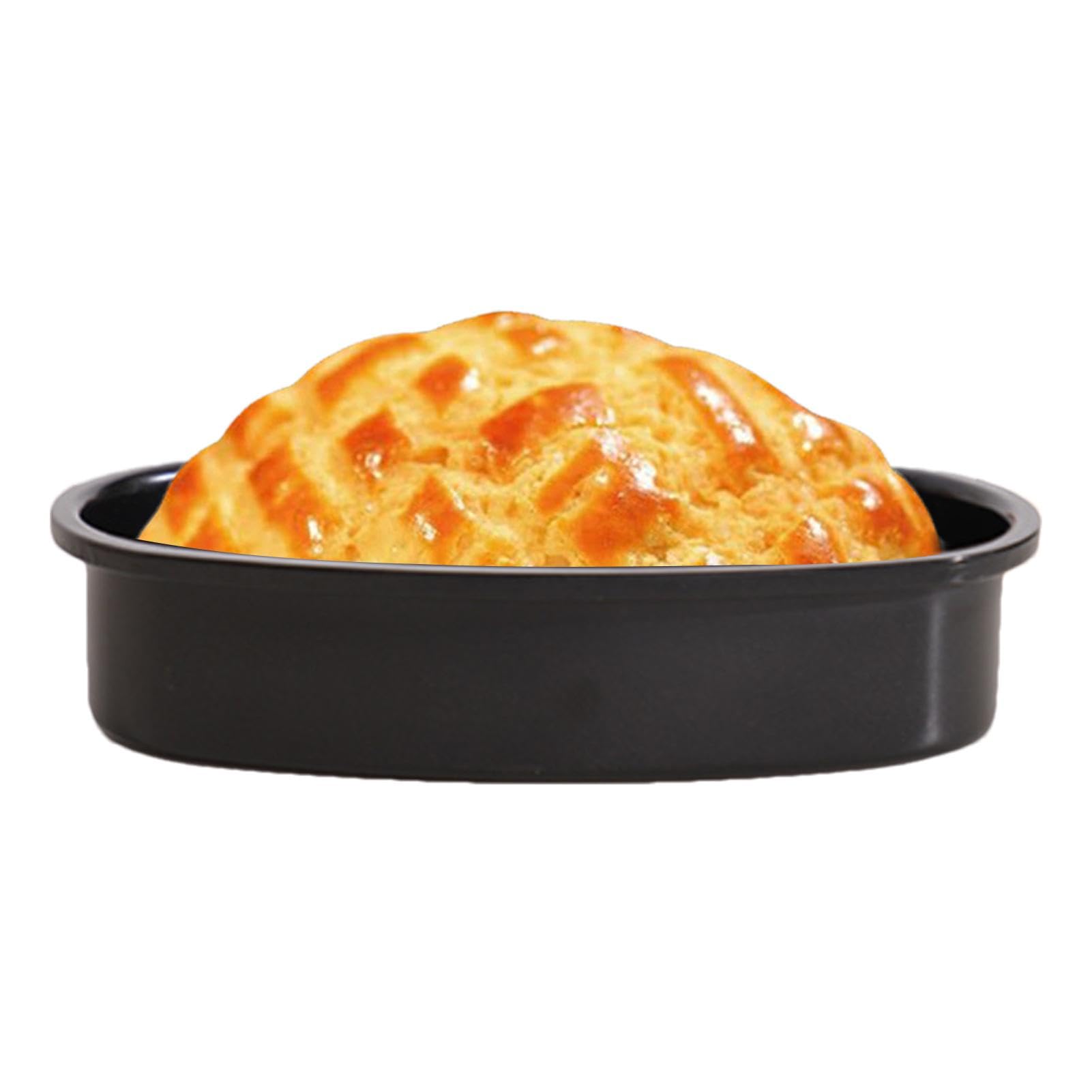 Teglia Ovale Antiaderente Per Torte E Pane, Stampo In Lega Di Acciaio Con Rivestimento Resistente Al Calore, Facile Da Sformare, Per Forno, Color Oro/nero, 23x12x5.5cm