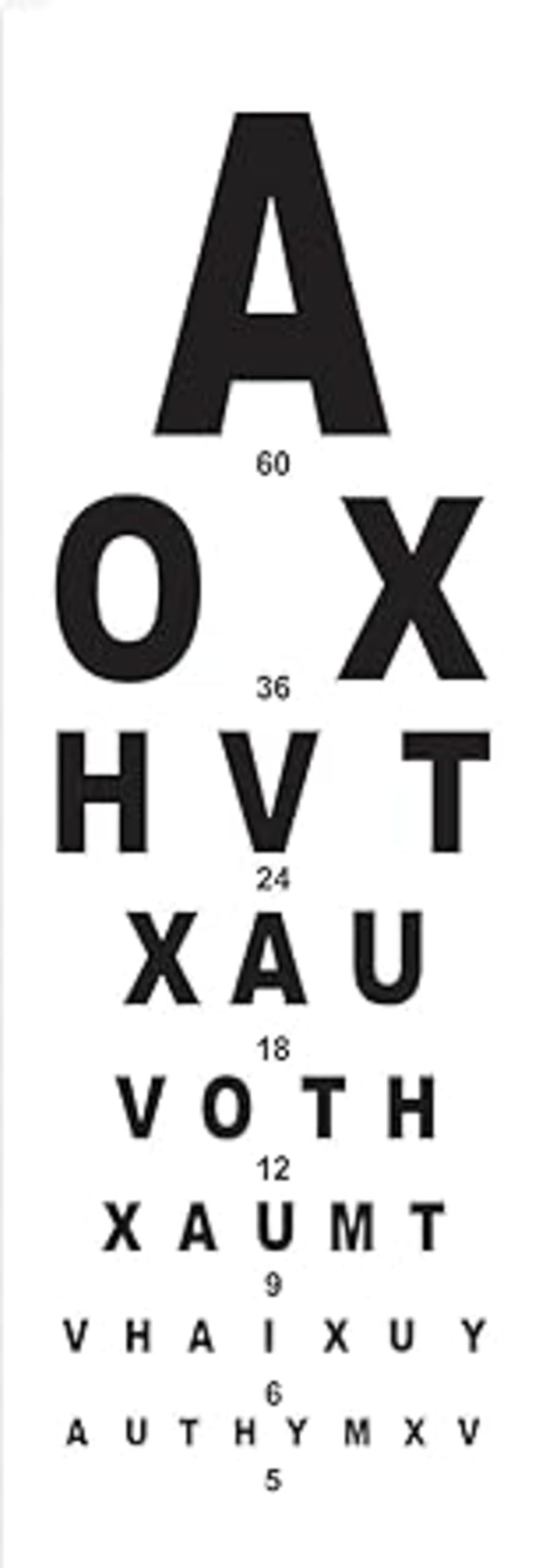 ZELOX Vision Snellen Chart for Eye Testing (English chart)