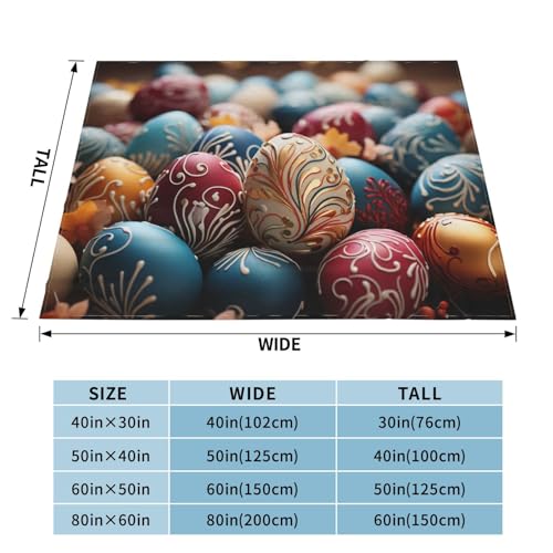 Couverture pour canapé Happy Easter en flanelle de microfibre douce 127x101 cm - 4