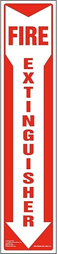 Miniatura 1 de Señales de extintor de incendios que brillan en la oscuridad, vinilo autoadhesivo permanente de 4 x 18 pulgadas con esquinas redondeadas, cumple con