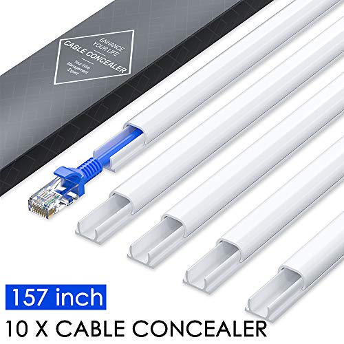 Mini Wire Hider Wall, 157in Cable Cover, PVC Cable Concealer Channel, Paintable Cord