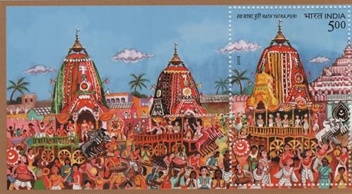Shobhaphila's Rath Yatra Puri Miniature Sheet Stamp(9th July 2010...