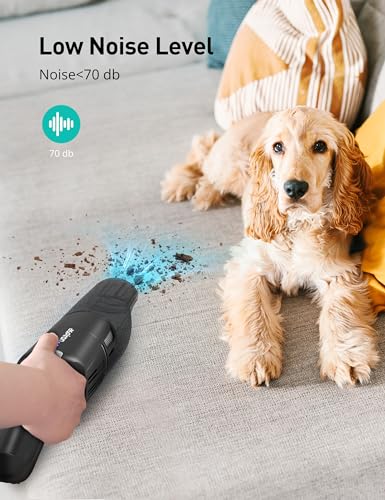 Image of Aspiron Cordless Handheld Vacuum, 24KPA Powerful Car Vacuum, 2-Speed, 2 Charging Methods, Wireless Charger, Ergonomic Handle, Portable Rechargeable Vacuum Cleaner for Car, Home, Ink