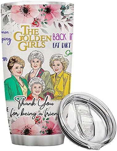 ATHAND 20 oz Golden Girls Tumbler Cups with Lid, Stainless Steel, Double Wall, Insulated Tumblers Travel Coffee Mug, Birthday Christmas Gifts For Women