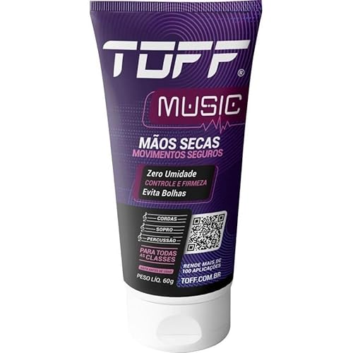 TOFF Music Gel Anti Suor Secativo para Músicos, Zero Umidade, 60g
