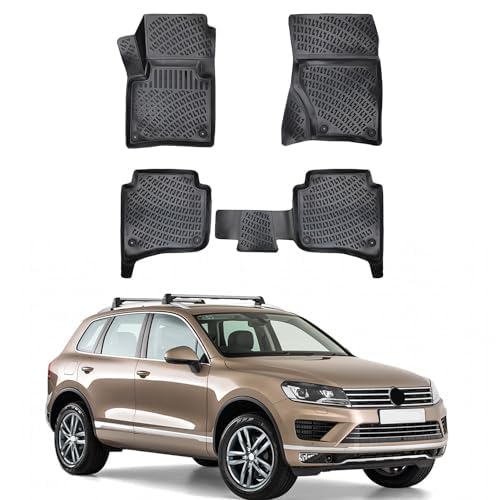 Floor Mats for Volkswagen Touareg 2002-2006 Front & Rear Car Mat Set, Black