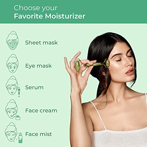 PLANTIFIQUE Gua Sha y Rodillo Facial de Jade - Masajeador Facial Antiarrugas para Tonificar la Piel & Parches Ojos Bolsas y Ojeras - Mascarillas Dorados Antiarrugas y Antiojeras - 20 Pares - imagen 5