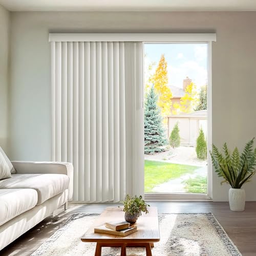 CHICOLOGY Vertical Blinds , Door Blinds , Blinds & Shades , Blackout Blinds ,Window Shade , Vertical Blinds for Sliding Doors , Sliding Blinds Oxford Alabaster (Vinyl) 78
