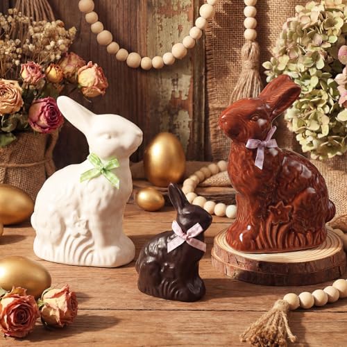 CHENGU Three Pcs Chocolate Bunny Decor image