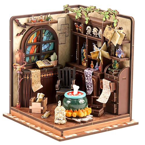 WSNDM Dekoracje na książki, 9,5 x 9,5 x 10,5 cm miniaturowy diy dla dorosłych do dekoracji półki na książki, kreatywny dla dorosłych i nastolatków, dekoracja, miniaturowy zestaw domowy biblioteki