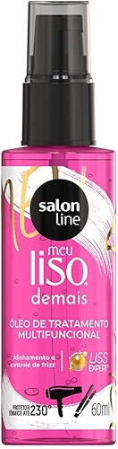 Salon Line, Óleo de Tratamento Multifuncional, Meu Liso Demais, Liss Expert, Vegano - Para Cabelos Lisos, 60ml