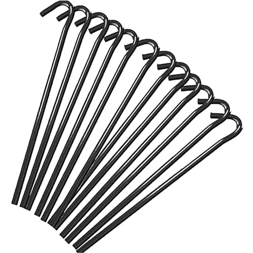 Keplin Pack of 50 Alloy Steel Tent Pegs – 9″ (23cm) | Weather-Resistant,Rust Free, Versatile, Heavy Duty & Durable Metal Hooks for Camping, Gazebos, Netting, Hiking & Tarps Galvanised for Longetivity