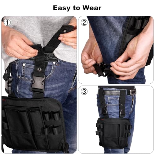 Miniatura 3 de Kenobee Funda De Herramientas Con Clip Para Cinturón Alrededor De La Pierna, Bolsa De Reparación Multifuncional Para Electricistas, Mini Organizador Para Carpinteros Y Construcciones Automotrices