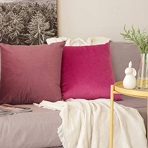 Image of Khooti Velvet Cushion Cover Pack of 1-32 inch x 32 inch / 81 x 81 cm - Jam - Soft Pillow Covers Cushion Case for Sofa Bedroom Livingroom Chair Car, Cushion Cover