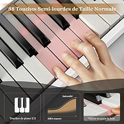 GOPLUS Piano Numérique 88 Touches Lumineuses avec Pédale de Sustain, Pupitre de Partition, Clavier de Piano Électronique… - Les Beatles, Paul McCartney, John Lennon, RIngo Starr, George Harrison GOPLUS Piano Numérique 88 Touches Lumineuses avec Pédale de Sustain, Pupitre de Partition, Clavier de Piano Électronique… – Image 6