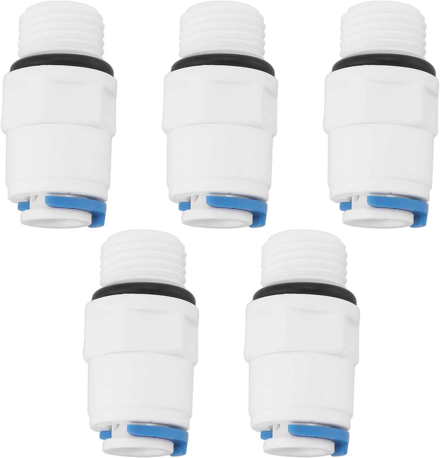eMagTech 5pcs 1/4 Male Thread to 1/4 Straight Connector Pushfit Fittings for Installing Replacement Filters Filter Housings Reverse Osmosis Water Filtration Systems