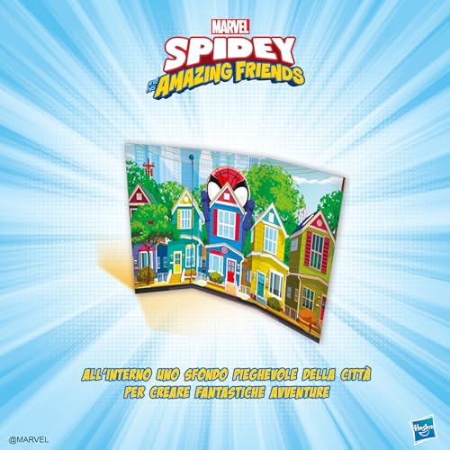 Hasbro Marvel D39854500 Disney Hasbro Surpresovo fantastischen Freunde 2024-Überraschungsei mit Figuren und faltbarem Hintergrund zum Thema Spidey, ab 3 Jahren, rot