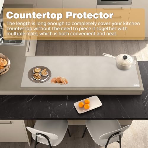 Foepoge 125 × 40cm Extra Long Silicone Mat for Kitchen Worktop Protector Non Stick Heat Resistant Silicone Countertop Protector - Image 3