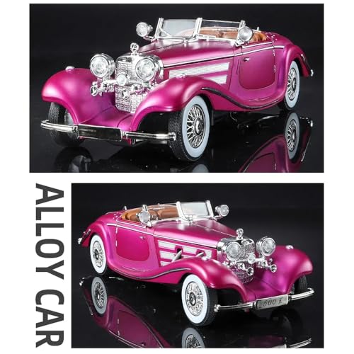 Image of 1:24 Vintage Cars Toy Diecast Metal Car Vintage Model Car for Kids Light Sound Pull Back Openable Door Toy Cars