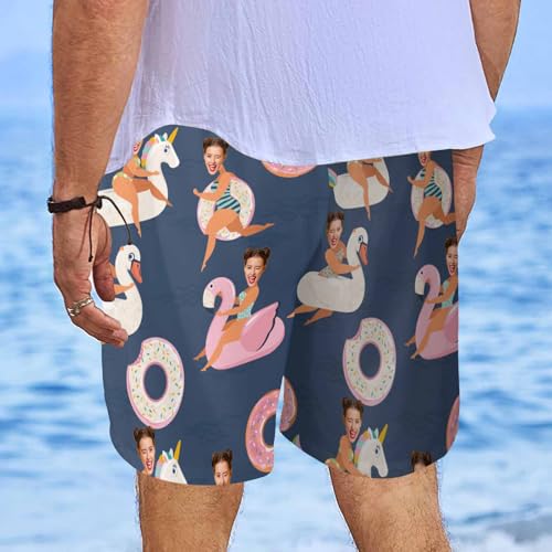 Custom Face Swim Trunks Personalized Picture Swim Trunks Men Customized Face Swim Short Funny Beach Shorts with Face3