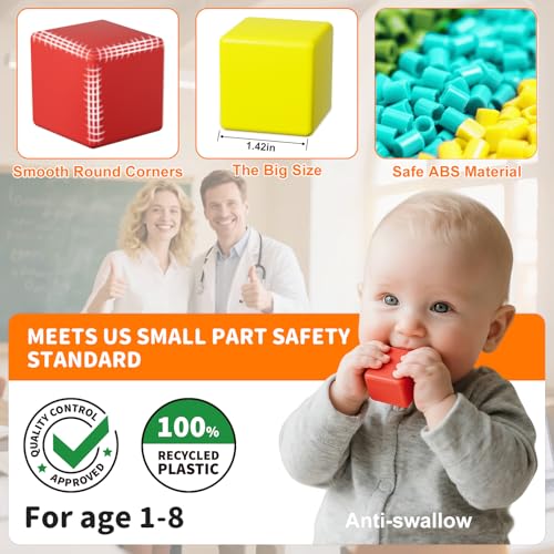 Image of Magnetic Blocks Large, 56PCS 1.42in Magnetic Building Blocks for Kids Ages 4-8, STEM Sensory Travel Autism Montessori Toys for Toddlers, Learning Construction Magnetic Cubes for Birthday Gift