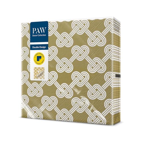 PAW - Servilletas Papel 3 Capas (33 x 33 cm) I 20 Unidades I Perf...