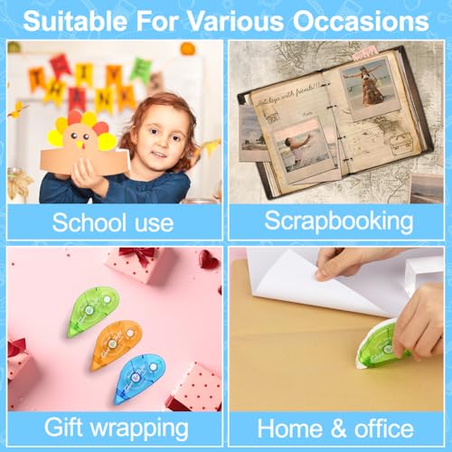 vsshe 3 Stück Fotokleber Doppelseitig Selbstklebend Kleberoller, Kleberoller Maus Stempelzubehör, scrapbook zubehör fotoalbum selbstklebend für Scrapbook, Fotos, Basteln, Sammelalbum (8mm x 8m)