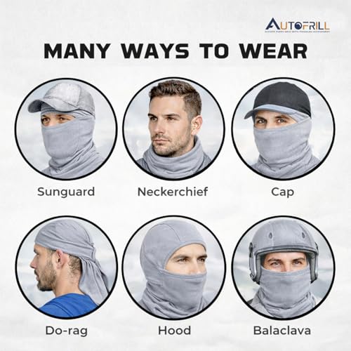 Image of AUTOFRILL Balaclava for Men - Full face mask for Bikers Helmet Liner & Head Cover for Men Breathable Mask for Motorcycle Riding & Cycling