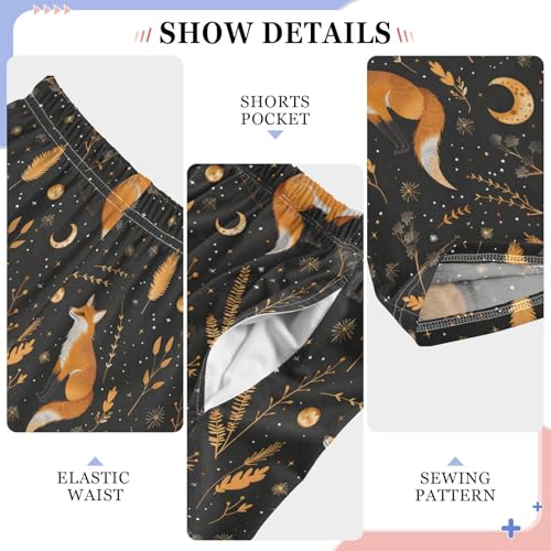 Fox and Astrology Moon 1 Long Pajama Pants Bottoms Soft Sleepwear with Pockets4
