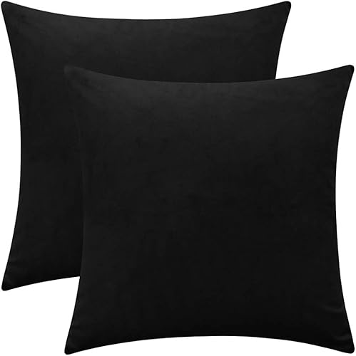 Vista 82 de Juego de 2 fundas de almohada de terciopelo para sofá y cama, 18 x 18 pulgadas, color verde azulado