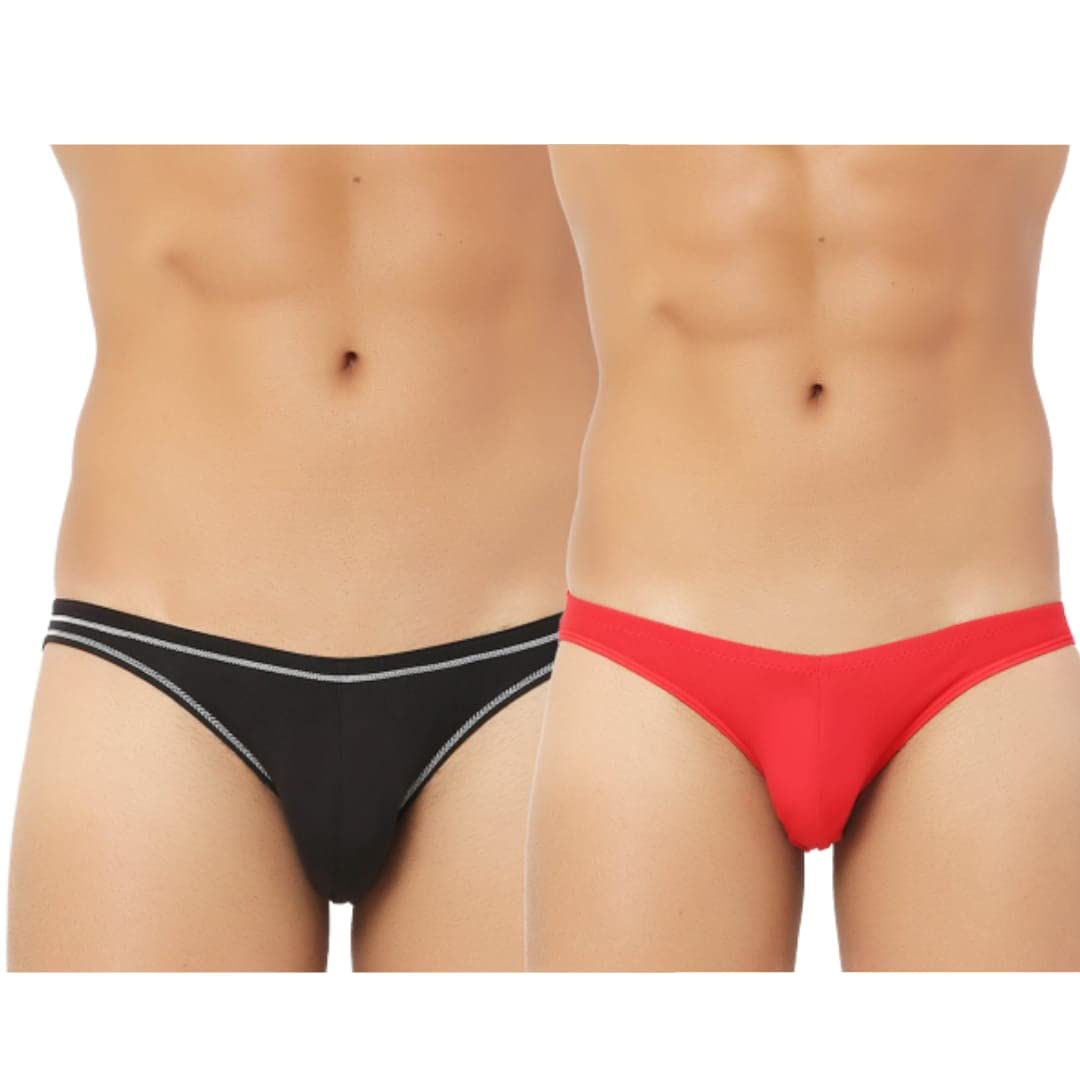 bruchi club Thong for Men Set of 2 | Sexy Thongs Brief Men's Active Thong for Gym | Most Comfortable Men's Thong | Black Men's Brief Combo Amazon-picture-6