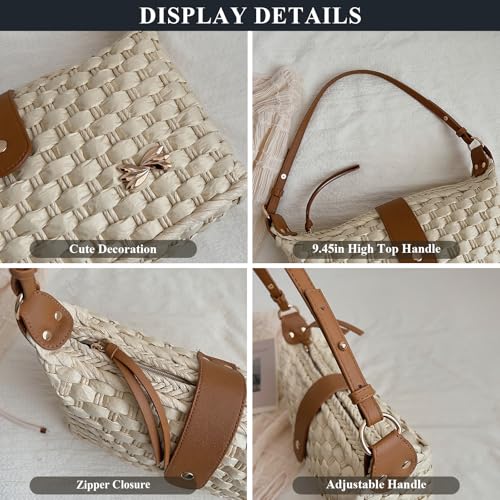 Bolso Tote de Paja para Playa Verano Mujer miniatura 5