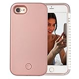 iPhone 7 Case, iPhone 8 Case, AUYOUWEI LED Illuminated Selfie Light Case Cover [Rechargeable] Light Up Luminous Selfie Flashlight Cell Phone Case for iPhone 7 / 8 (Rose Gold)