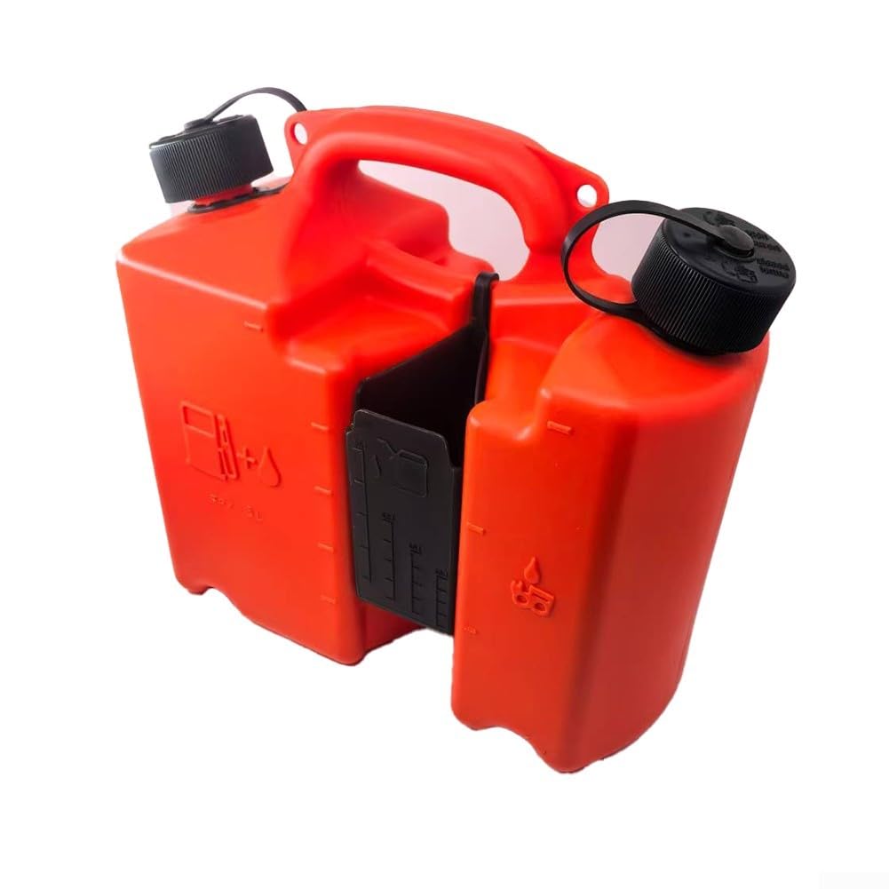 Bidon Combi Économique Pour Tronçonneuse, 5L Bidon Combiné Robuste Pour Carburant Et Huile De Barre Avec Porte-Outils, Bidon Combiné Avec Becs À Fermeture Automatique